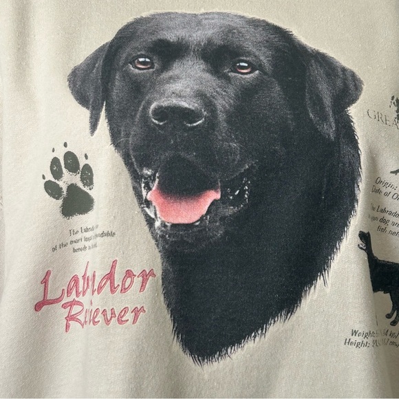 Vintage 80s 90s Oversized Graphic Labrador Dog Crewneck Hoodie / Sweatshirt - Picture 7 of 13